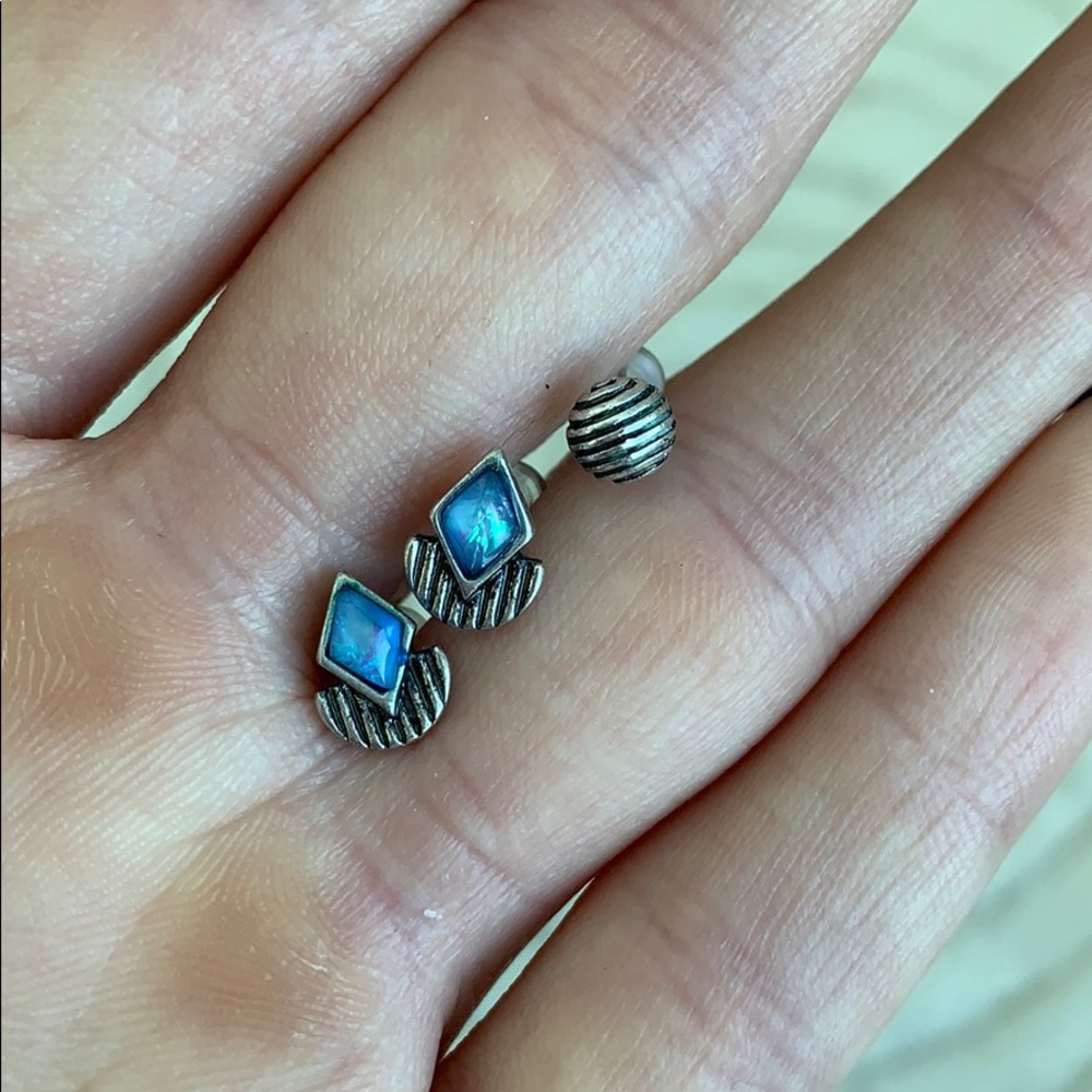 Anthropologie opal studs + 1 coordinated earring